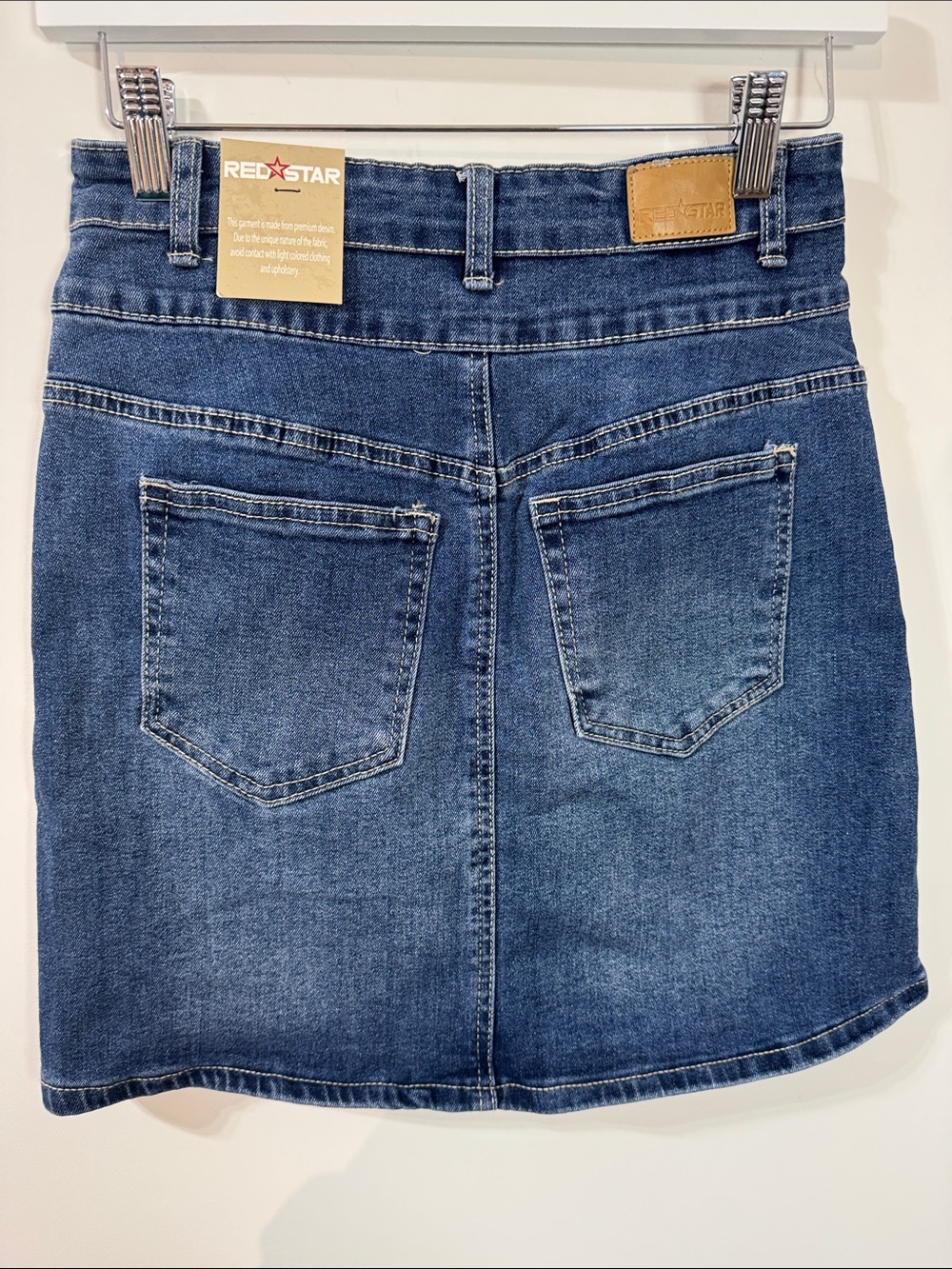 Red Star Classic Blue Denim Mini Skirt - Size 2/26 - Picture 5 of 8
